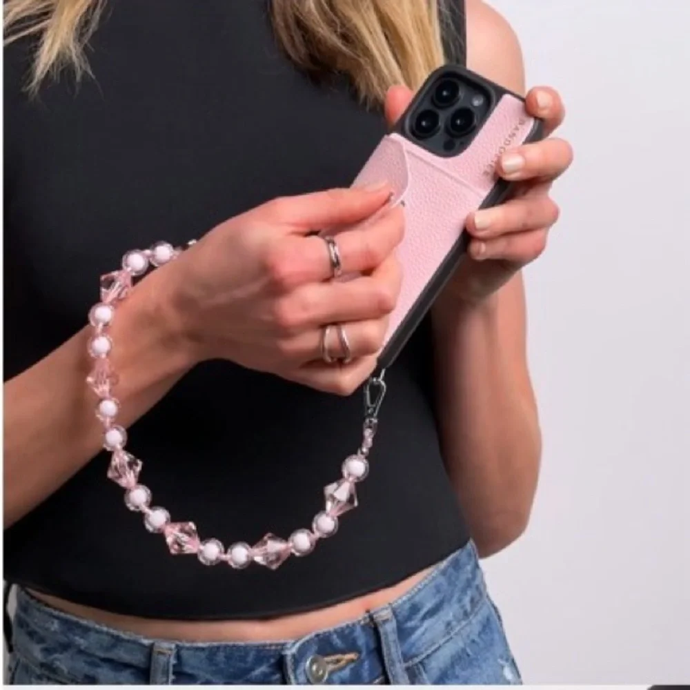 Bandolier Pink Beaded Phone Strap Chain